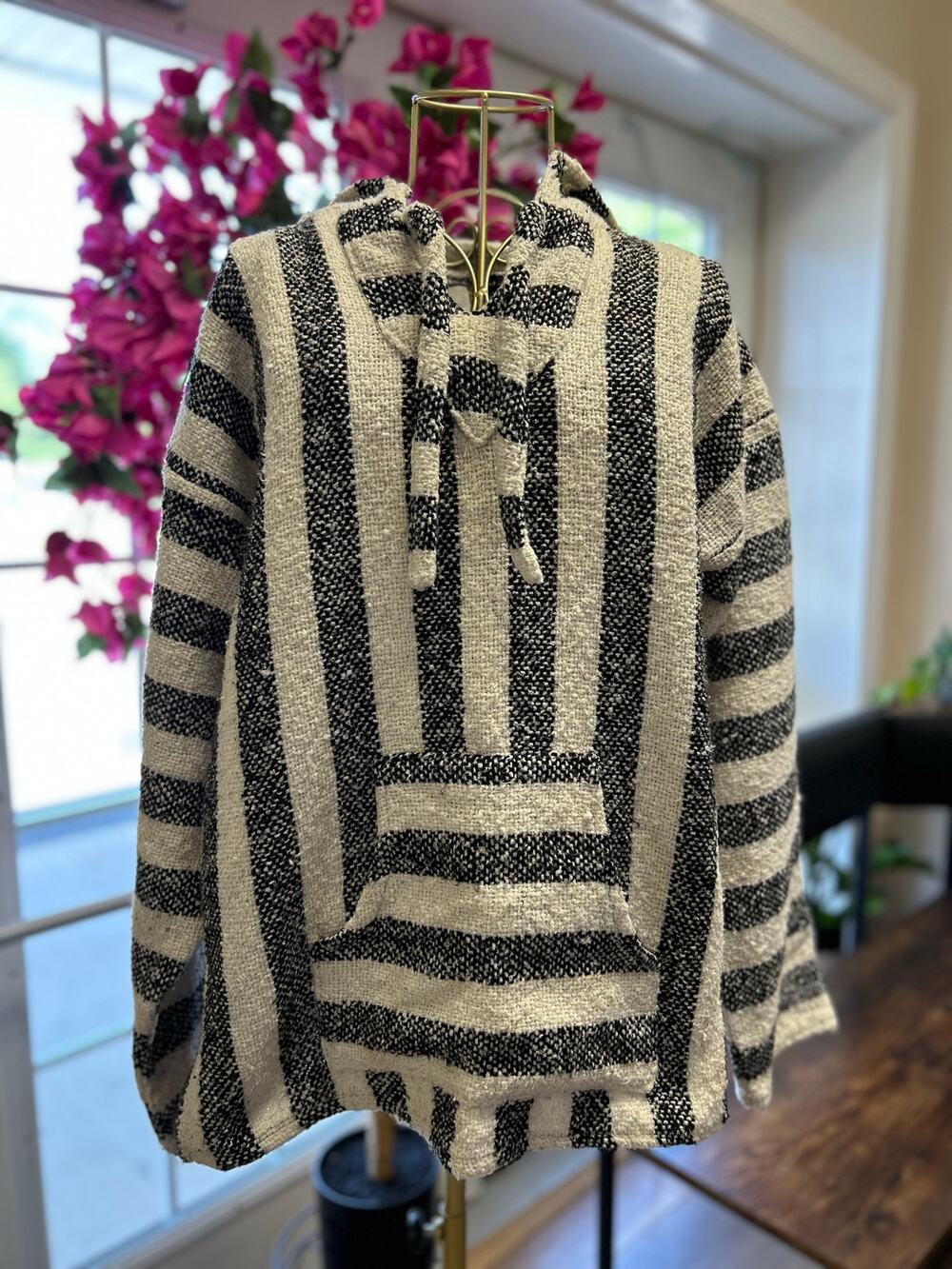 Mexican Baja Hoodie Large Drug Rug Sandy Made in Mexico